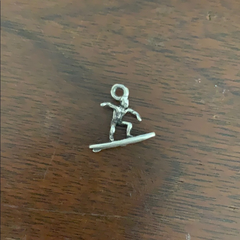 Sterling silver surfer charm pendant